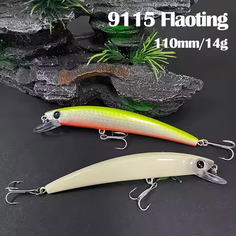 3D Crystal Floating Minnow Fishing Lure 110mm 14g Saltwater Wiggling Wobblers Trolling Jerkbait for 