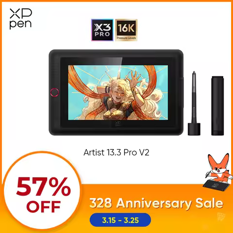 XPPen Artist 13.3 Pro Graphics Tablet Drawing Monitor 13.3" Pen Display Animation Art with Tilt Batt