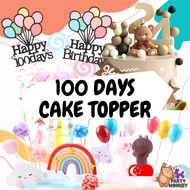 [SG Seller] 100 Days Cake Topper Baking Cake Decoration Boy Girl Present Teddy Bear