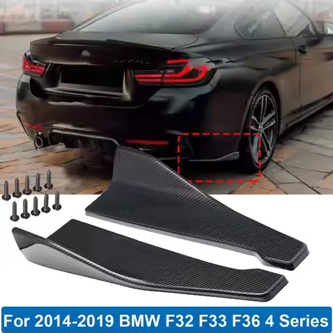 48cm Universal For 2014-2019 BMW F32 F33 F36 4 Series Rear Bumper Splitter Apron Spoiler Side Skirt 