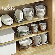 TANATA - ISHO Clear Kitchen Organizer Aesthetic Serving Cabinet Rack Plate Organizer Transparent Bow