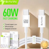 BAVIN 60W PD Type C To Type C , 30W PD Data Cable Fast Charging & Data Transmission Data Usb Cable