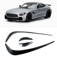 4Pcs/Set Real Carbon Fiber Front Bumper Canards Splitter Spoiler For Mercedes-Benz AMG GTR 2015-2021