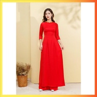 TAY THI SILK Ao Dai with buttoned collar and pants, TRADITIONAL Ao Dai, BEAUTIFUL Ao Dai