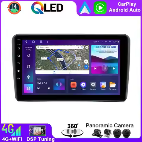 Android 14 QLED Car Multimedia Player For Audi A3 2 8P S3 2 RS3 1 2003-2013 Auto GPS Radio Wireless 