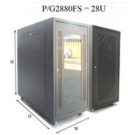 28U Floor Stand Server Rack - GrowV / TEMPERED GLASS / PERFORATED / Heavy Duty