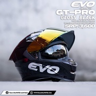 EVO GT PRO GLOSSY BLACK (NON REVO RED LENS) FULL FACE DUAL VISOR WITH FREE CLEAR LENS