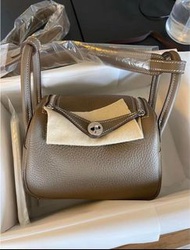 Hermes Mini lindy大象灰銀扣