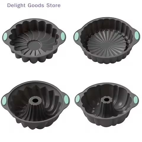 【D】3D Spiral Pattern round Silicone Cake Mold Nonstick Brownie Dessert Pan DIY Baking Tool Birthday 
