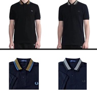 ☆♨Fred Perry Grain เสื้อยืดไฟแอลอีดีสีรุ้งใหม่สำหรับผู้ชาย,เสื้อยืดเสื้อโปโลเสื้อผ้าด้านบนไม่มีซับในของธุรกิจลำลองฤดูร้อนอังกฤษ