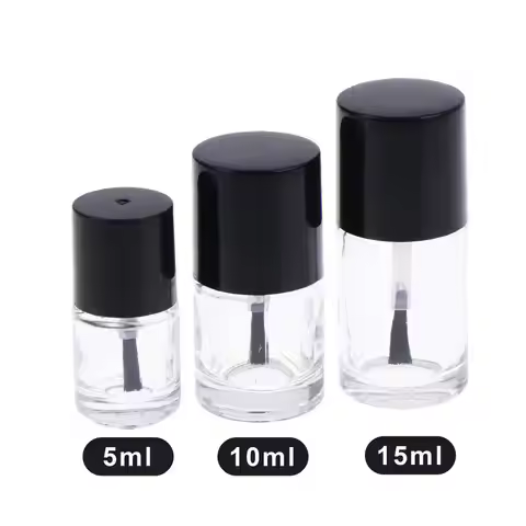 ●1/2pcs 5/10/15ml Empty Nail Polish Bottle With Brush Refill Bottle Glue Bottle Small Sample Nail Ge
