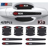 4/8Pcs Kia Carbon Fiber Car Sticker Carbon Fiber Protective Film Door Handle Protective Film Anti Sc
