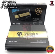 Queen audio เพาเวอร์แอมป์ class d 4 CH 4x380 w รุ่น AE-4380 ระบบ mosfet แท้ 4ch ตัวแรง ขับได้ยาว #พา