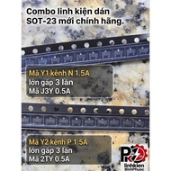 [Combo of 10] SS8050 | SS8550 SMD Paste Transistor SOT-23 Code Y1 (1.5A) and Y2 (1.5A) Super Strong 