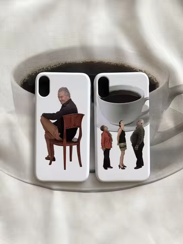 Creative and Personalized Cup Chair Coffee People Phone Case for iPhone 17 AIR 16 15 14 13 12 11 PRO