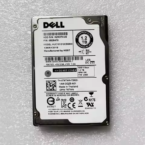 Original HUC101212CSS600 T6TWN 0T6TWN 1.2TB 1.2T 10K 6Gbps 2.5" SAS Internal Hard Drive Disk HDD For