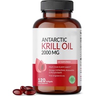 จัดส่งที่รวดเร็ว น้ำมันแอนตาร์กติกคริลล์ Antarctic krill oil 2000มก. 120 แคปซูล Exp.06/2026