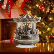 [xdnblun] SiaBiced Christmas Carousel Figurines Decoration with Lighted Go Round Home Decor Rotating