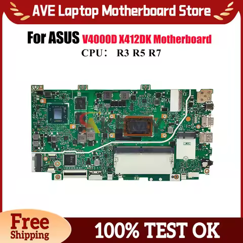 X412DK Laptop Motherboard For ASUS VivoBook X412D X412DK V4000d Notebook Mainboard With R3 R5 R7 CPU