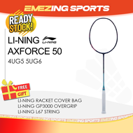 LI-NING Axforce 50 Badminton Racquet Unstrung (Free Grip &amp; String &amp; Cover Bag) - LINING 4U 5U 雷霆50