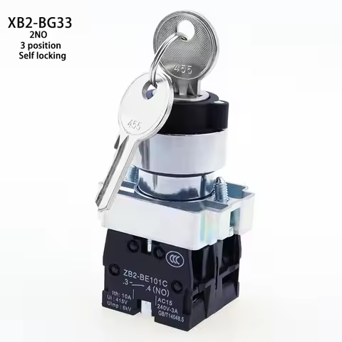 XB2-BG21 XB2-BG33 XB2-BG53 key control knob switch 1NO /2NO 2/3 position self locking / self reset s