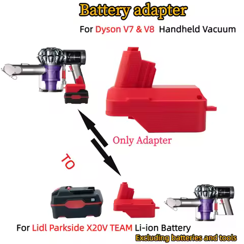 Battery Adapter for Lidl Parkside X20V TEAM Li-ion Battery To Dyson V7 & V8 Animal Fluffy Motorhead 