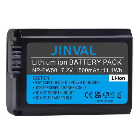 JINVAL NP-FW50 Battery 1500mAh NP FW50 Rechargeable Batteries For Sony A6400 A6300 A6500 A7 A7II A7R