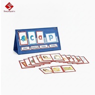 Sharprepublic Word Building Desktop Pocket Chart Foldable Phonics Board with Cards Clear Word Spelli