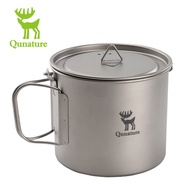 Qunature Camping Titanium Cup Large capacity Folding Portable Water Cup Lihgtweight Convenient Outdo