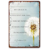 2 Corinthians 12 9 Wall Art Metal Signs My Grace Is Sufficient For You Bible Verse Wall Art Scriptur