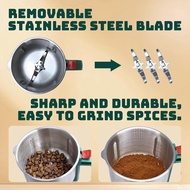 Grain Grinde for Kitchen Electric Spice Grinders Comes with 3 Removable Blades for Coffee Bean Grain