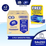 □ Vinda Deluxe Smooth Feel Toilet Tissue 3 Ply (2x27 Rolls) FREE Vinda Deluxe Smooth Feel Toilet Tis