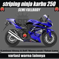 Decal Stiker Kawasaki Ninja 250 R Karbu - Variasi Warna Semi Fullbody Laminasi Glossy & Doff