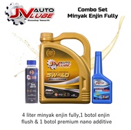 [Combo Deal] JV Auto Lube Set 5W-40 Fully (4 Liter) + Engine Flush (1 Bottle) + Premium Nano Additiv