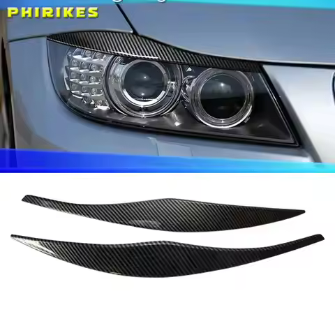 Headlight Eyebrows Eyelid ABS Gloss Black 2005 2006 2007 2008 2009 2010 2011 Sedan / Touring For BMW