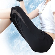 Ice Silk Cropped Pants Women Summer Thin Style Loose Large Size Straight Pants Women Casual 7-point 