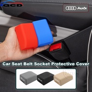 Audi Car Seat Belt Socket Protective Cover Anti-Scratch Silicone Cover Accessories For A3 8l 8Y A1 Q