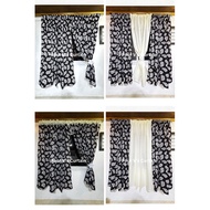 BARBARRA BLACK WINDOW CURTAIN W/SHEARING 72INCHES X 58INCHES