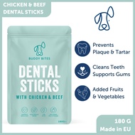 Buddy Bites - Dog Dental Sticks - Chicken & Beef (Tartar Control / Low Fat / Made in Spain)