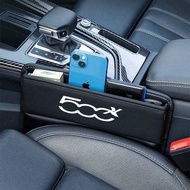 For Fiat 500 500C 2012 500X 500L Seat Gap Crev Organizer Leather Storage Box Car Accessories