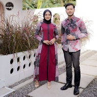 Couple Gamis Shakila Dress Batik kombinasi Matt Shakila polos Batik