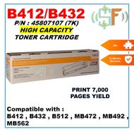 OKI Toner Cartridge High Capacity 7K 45807107 B412 B432 B512 MB472 MB492 MB56 Printer Models OKI B41
