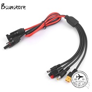 BSUNSTORE  Panel Extension Cable, 30A 1m Length  Wire, Connector 4 in 1 MC4 to DC5521 7909 XT60 Fema