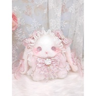 [Gardenia]Lolita Lolita Lop Eared Doll Bag Bowknot Cute Plush Bag Pearl Handmade