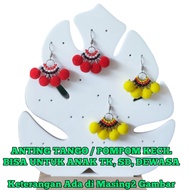 Dayak Bead Earrings/dayak Earrings/dayak Special Earrings/dayak Accessories/Kalimantan dayak Accessories/Bead Earrings/dayak Earrings/Kalimantan dayak Earrings/dayak Ethnic Earrings/dayak Crafts/dayak Bead Earrings Pom pom Round/Earrings