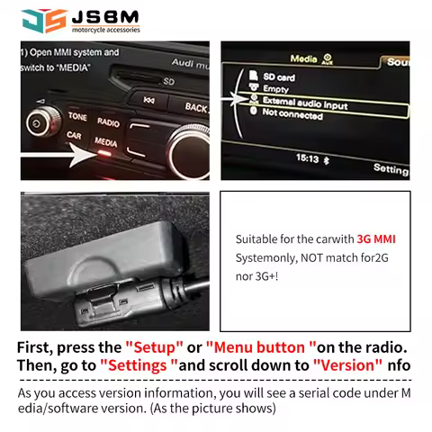 JSBM Car Wireless bluetooth Module AMI Music Aux Adapter for ONLY VW MDI 3G system Audi MMI 3G syste