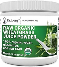 Dr. Berg's Organic Wheatgrass Superfood Raw Juice Powder 60 Servings - Ultra-Concentrated Wheatgrass Drink Mix - Rich in Vitamins, Chlorophyll, Enzymes, Energy &amp; Nutrients - Gluten-Free Non-GMO 5.3oz