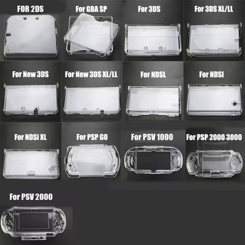 1pcs Clear Crystal Case For 2DS 3DS XL LL New 3DS XL NDSL NDSI XL PSP GO PSV 1000 2000 3000 Protecti