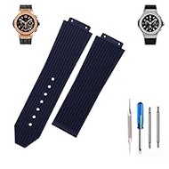 Big Bang Rubber Watch Strap 25mm Silicone Replacement for Hublot 19mm x 25mm x 22mm Big Bang Watch Band (Without Metal Buckle) for Men and Women