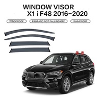 For BMW X1 E84 F48 F49 Car Accessories Window Visor Door Visor Sun Rain Guards Weather Shield Chrom